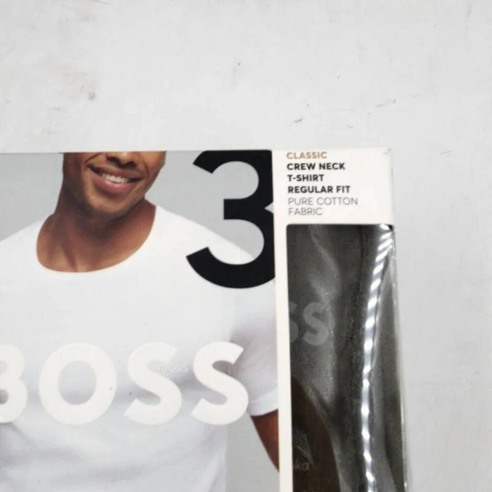 Boss Cotton Crewneck Regular Fit T-Shirt Men's M Multi Short Sleeve - Pack of 3